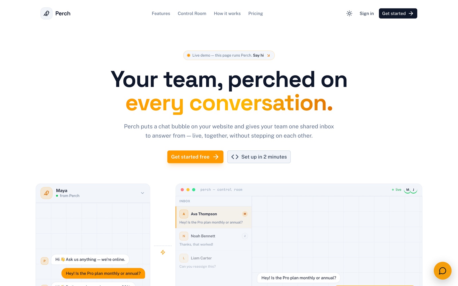 Perch interface